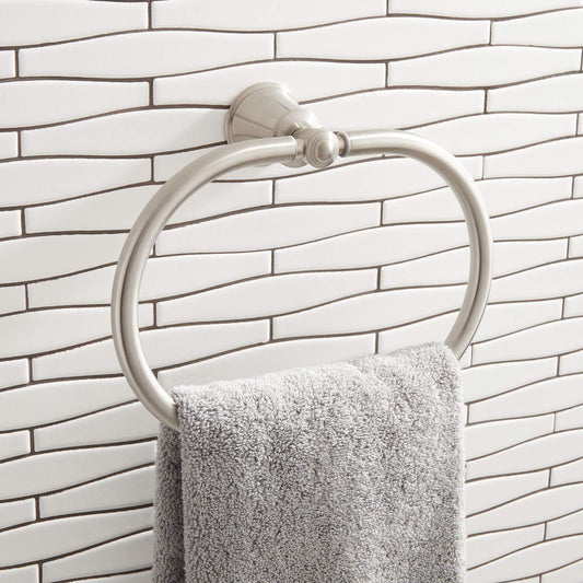 Signature Hardware FH8985BN Cooper 7-1/2" Wall Mounted Towel Ring-Brushed Nickel