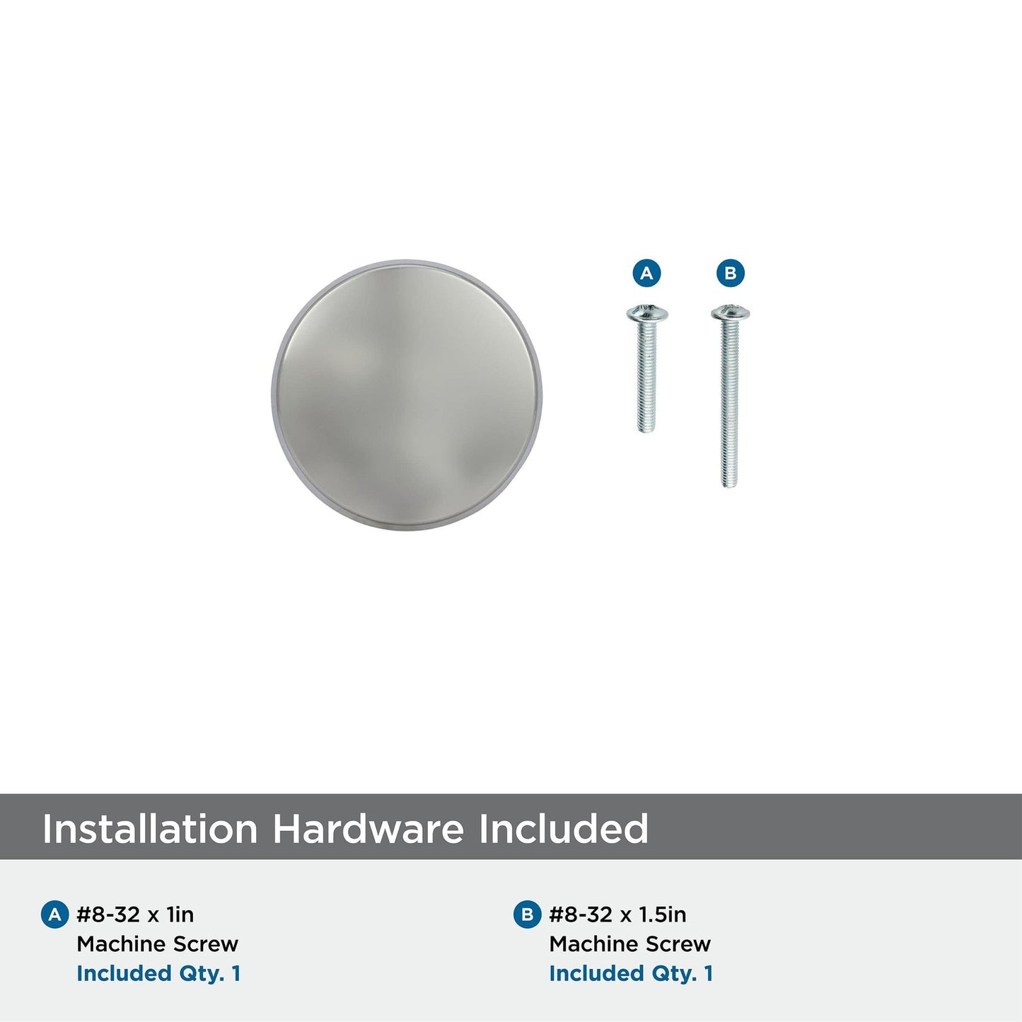 Amerock 55270-PN Blackrock Cabinet Knob Polished Nickel 1-1/3" Diameter
