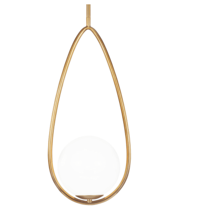 Visual Confort Galassia One Light Pendant - Burnished Brass