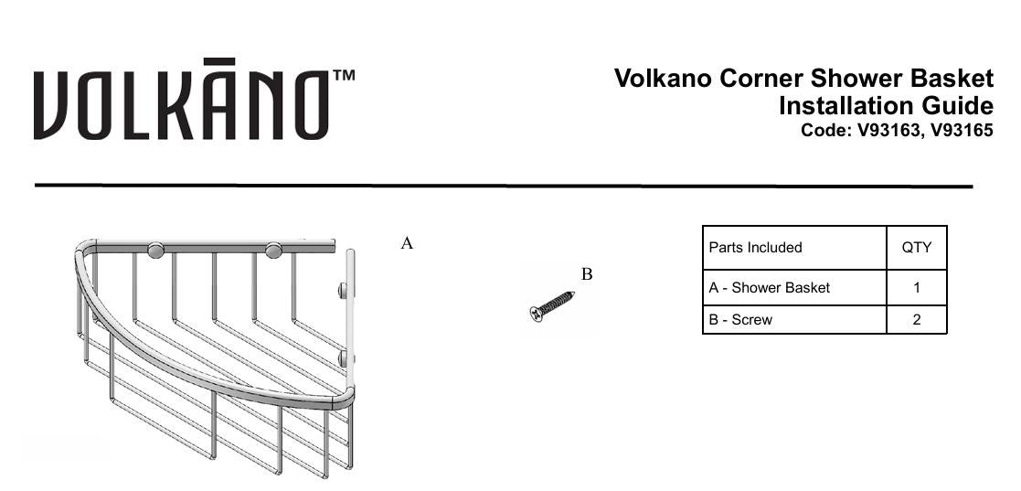 ICO Bath V93165 - Volkano Corner Shower Basket Matte Black