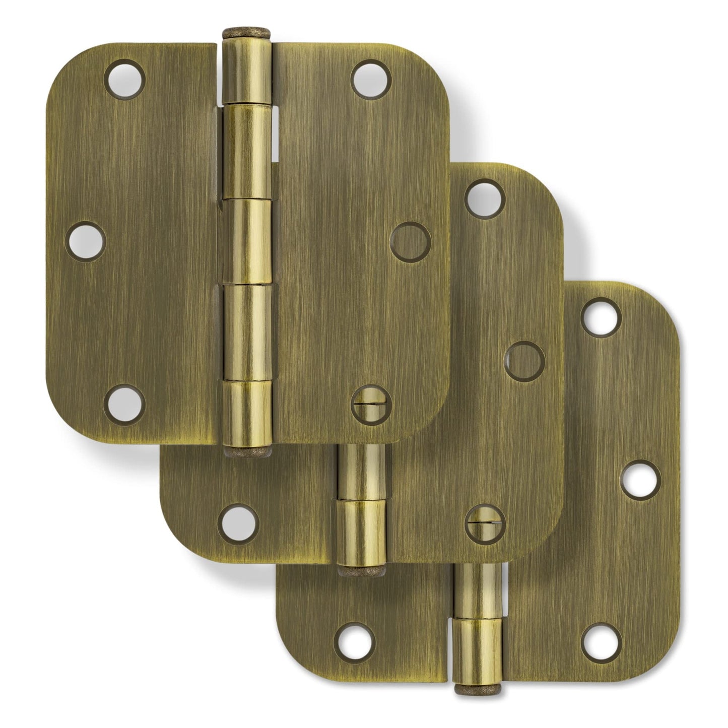 Miseno HDH3503U5 5/8" Radius Corner Door Hinge-Pack of 3-Antique Brass