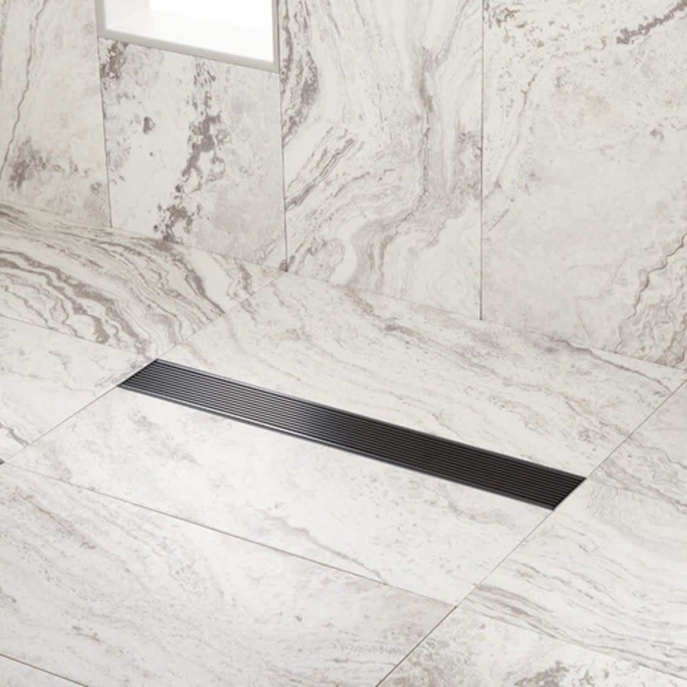 SH 443308 Carmen 60" Linear Shower Drain with Flange - Matte Black