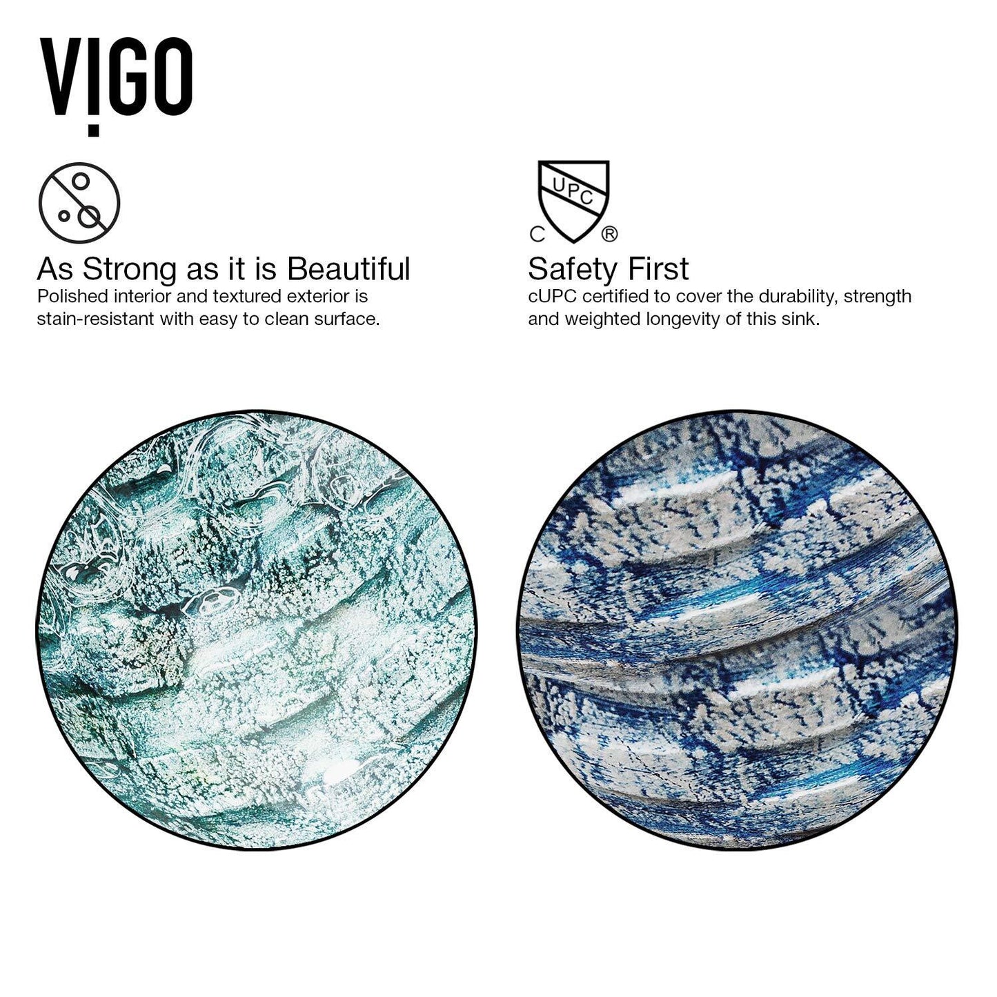 VIGO Giovanni 17"L x17"W x 6"H Over the Counter Glass Round Vessel Bathroom Sink