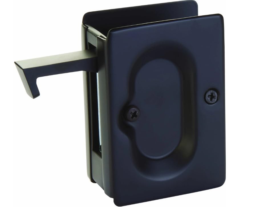 Emtek 2101US19 Pocket Door Set (Flat Black, Passage)