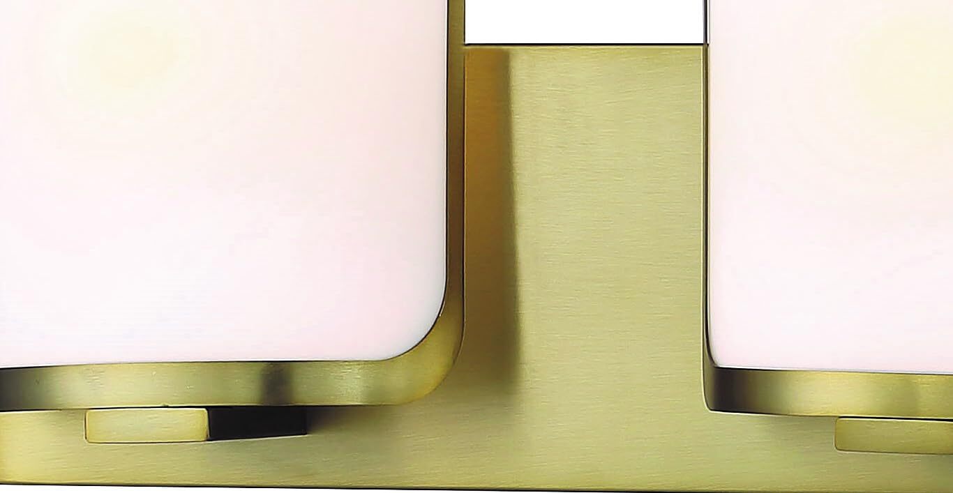 Minka Lavery 2453-695 Bishop Crossing Etched White Glass Vanity Light Soft Brass