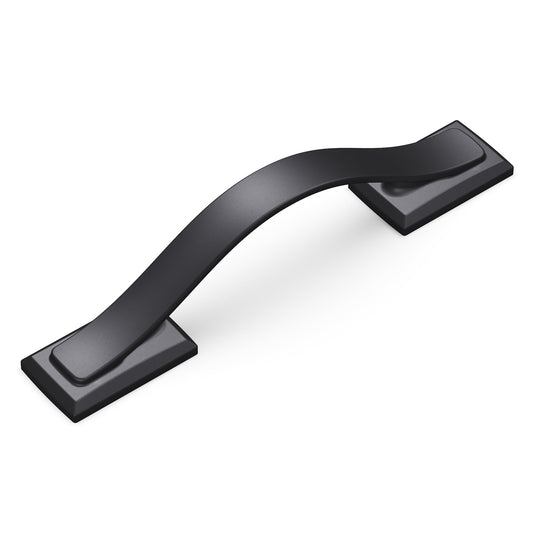 Hickory Hardware Dover 10 Pack Solid Core Kitchen Cabinet Pulls 3" Matte Black
