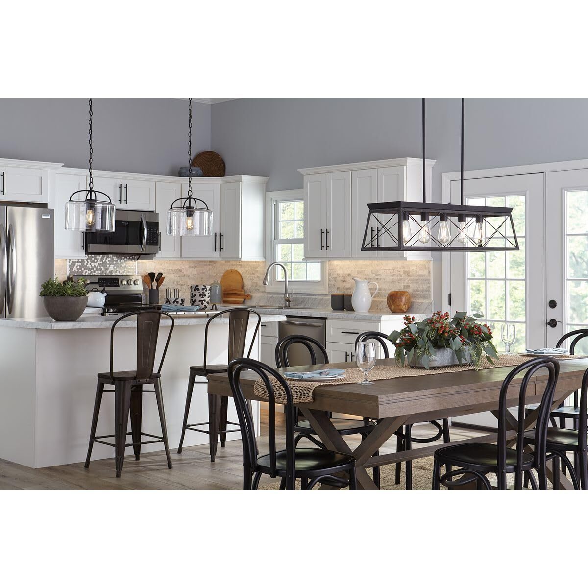Progress Lighting P400048-031 Briarwood Chandeliers, Ceruse Black