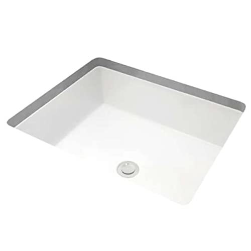 Miseno MNO1713BWH 20"X16" Rectangular Undermount Bathroom Sink w/Overflow-White