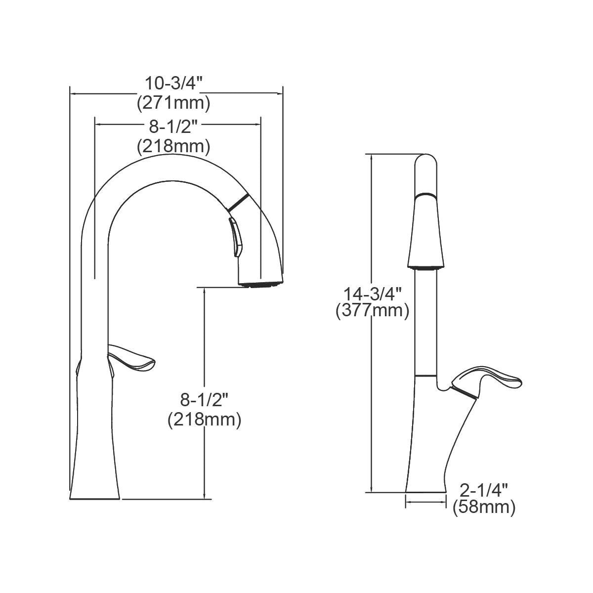 Elkay Harmony LKHA4031CR One Hole Kitchen Faucet Pull-down Lever Handle Chrome