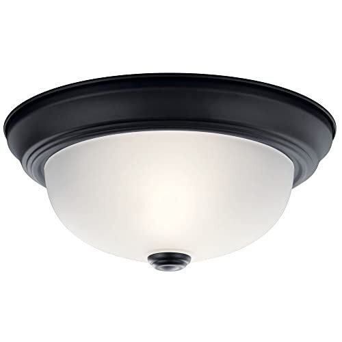 Kichler 8111BK Flush Mount, 1-Light 120 Total Watts, Black