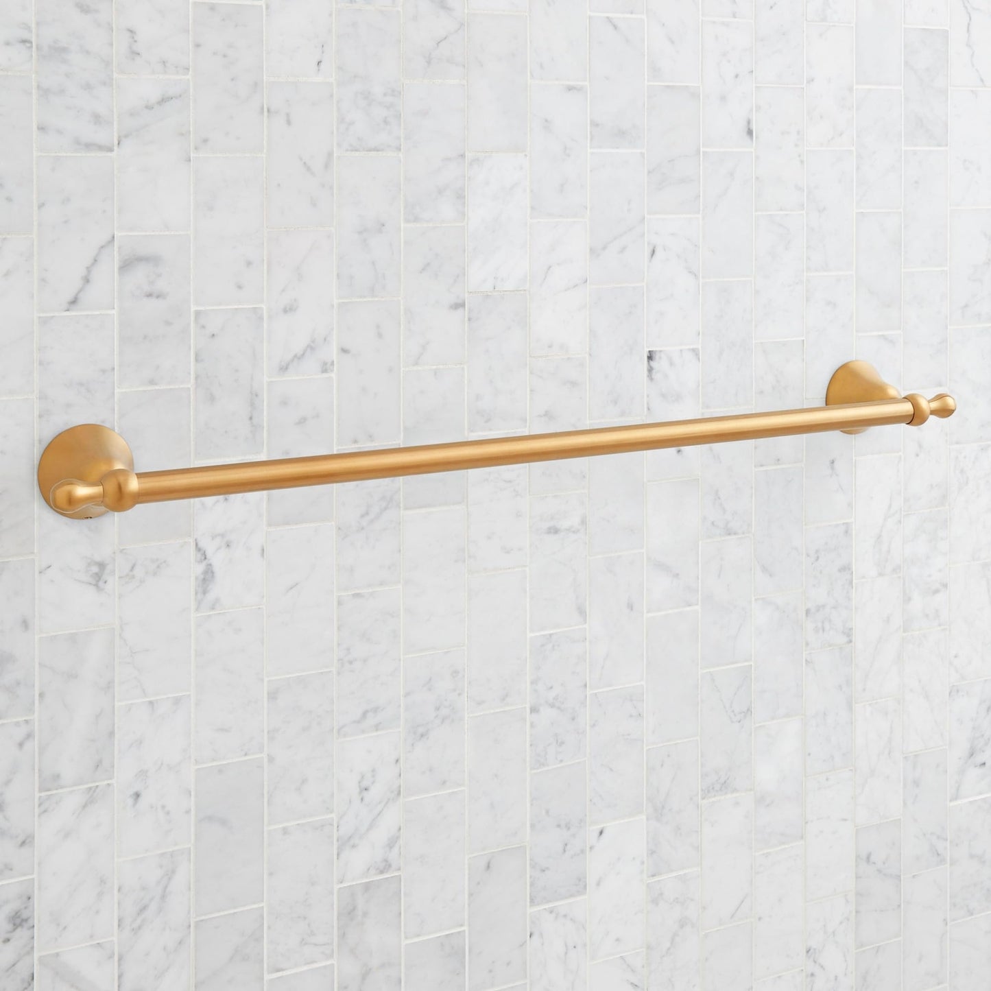 Signature Hardware 955108 Traditional 27-1/8" Towel Bar - Brushed Gold