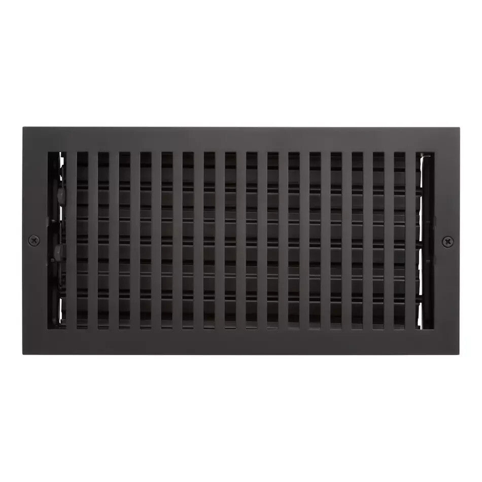 Signature Hardware - Modern Steel Oversized Wall Register-6" x 14"-Matte Black