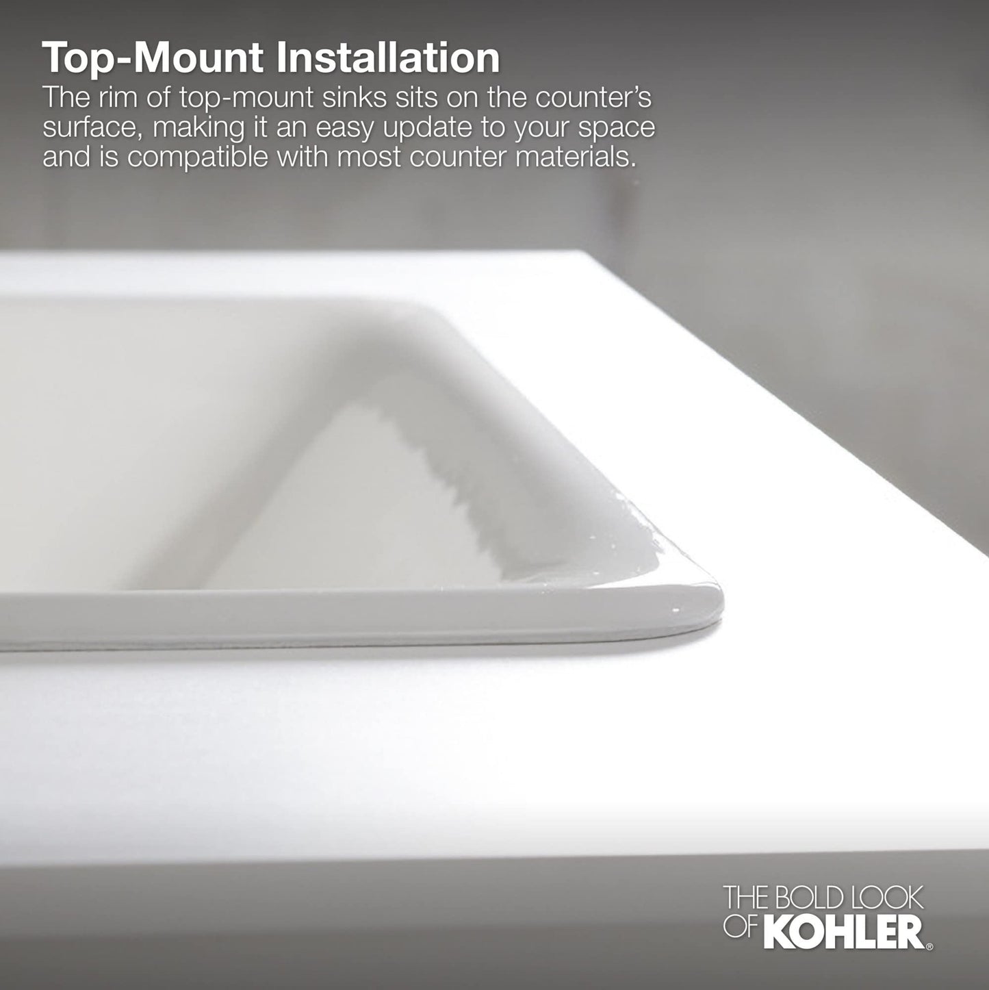 Pennington® Drop-in bathroom sink with 8" widespread faucet holes