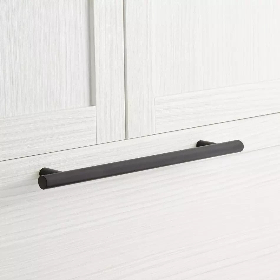 Signature Hardware - 12" Avignon Solid Brass Appliance Pull - Matte Black