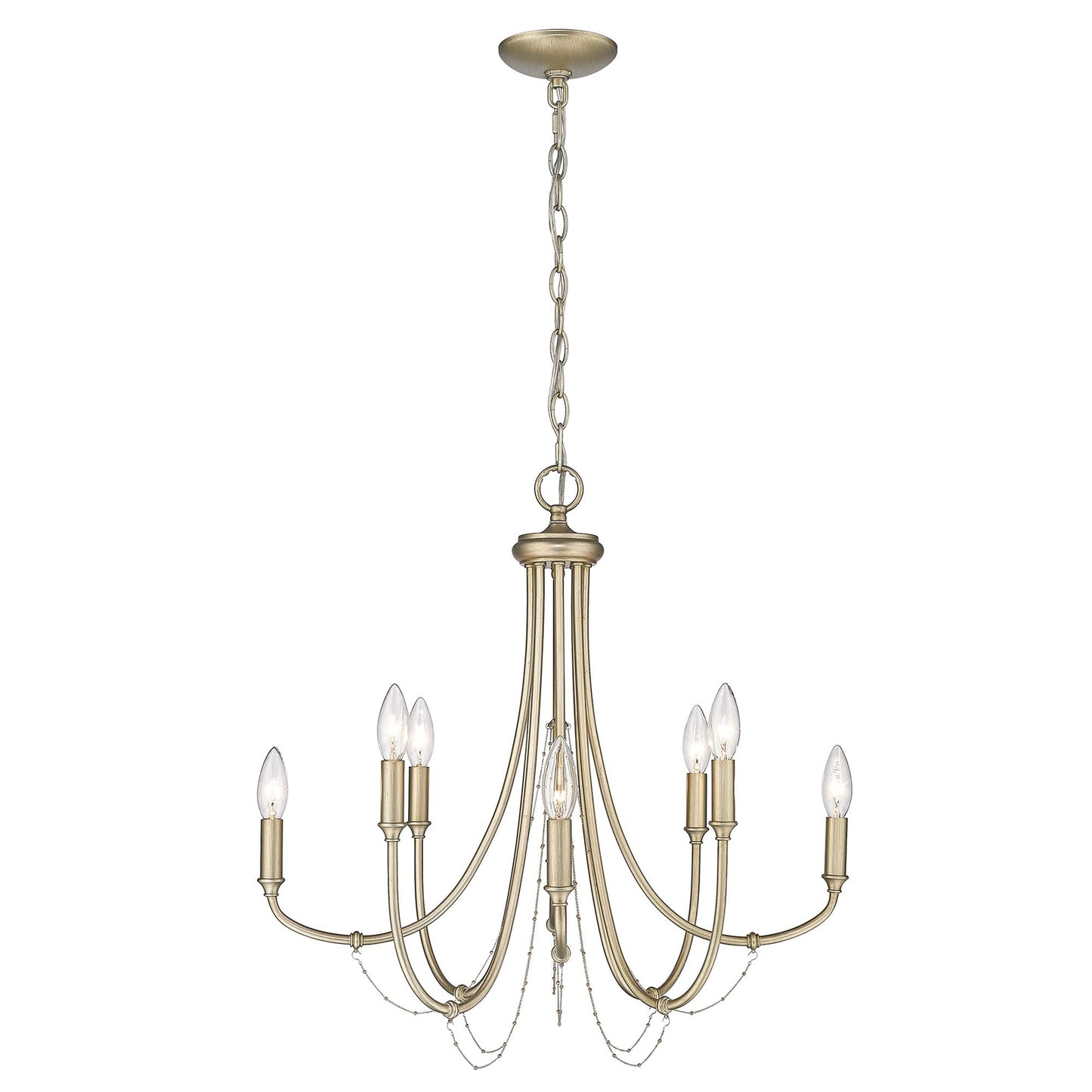 Golden Lighting Kamila 8 Light Chandelier in White Gold