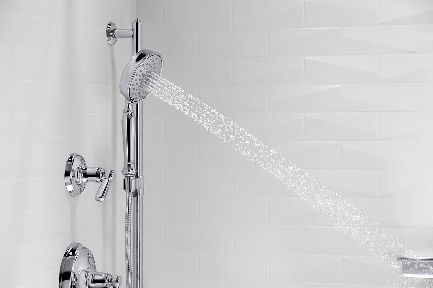 KOHLER 22163-G-CP Bancroft Handheld Showerhead with 3 Spray Settings,1.75GPM, PC