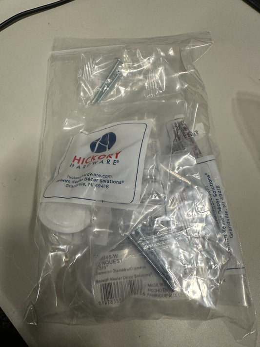 White Hickory-Belwith P14255-W Conquest Cabinet Knob Drawer Pull-White - 4-Pack