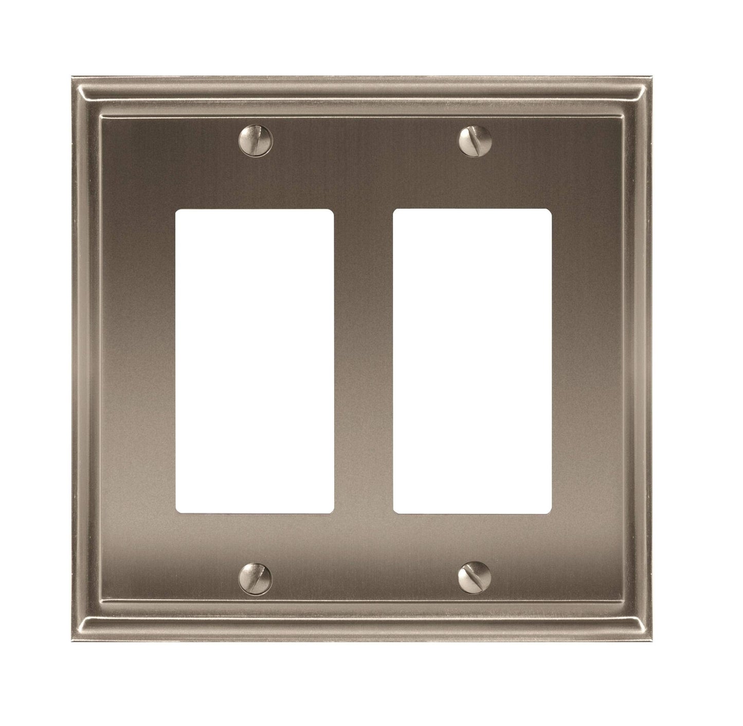 Amerock | Wall Plate | Satin Nickel | 2 Rocker Switch Plate Cover | Mulholland
