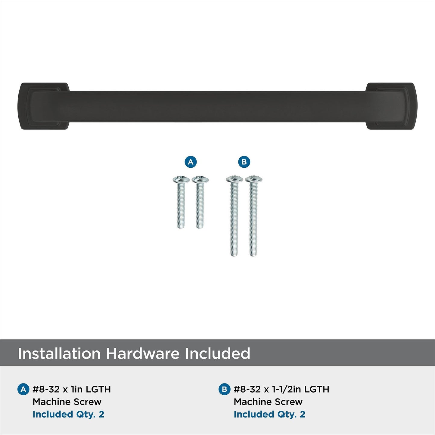 Amerock BP36895FB Surpass Cabinet Pull Matte Black 5-1/16" C2C