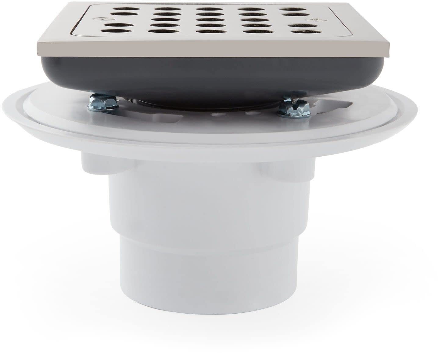 Signature Hardware 948036 Menlo Square Shower Drain with Flange - Aged Brass