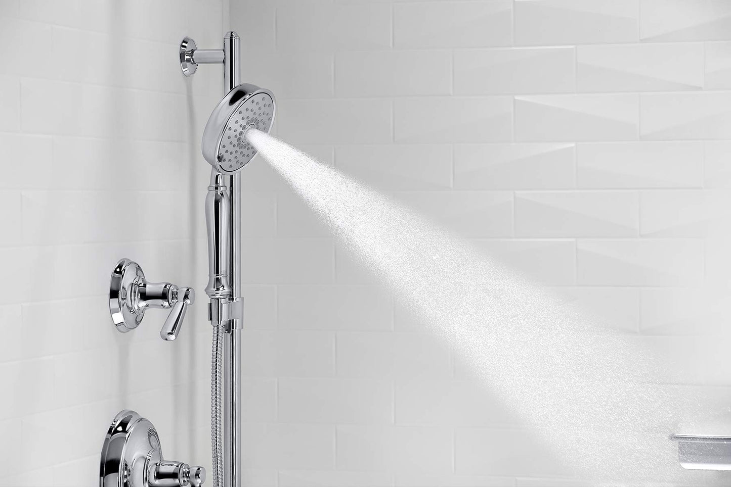 KOHLER 22163-G-CP Bancroft Handheld Showerhead with 3 Spray Settings,1.75GPM, PC