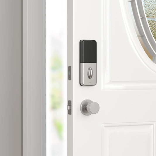 Miseno MLK4080 Tuscora Shaker Passage Door Knob Set with Round Rose Satin Nickel