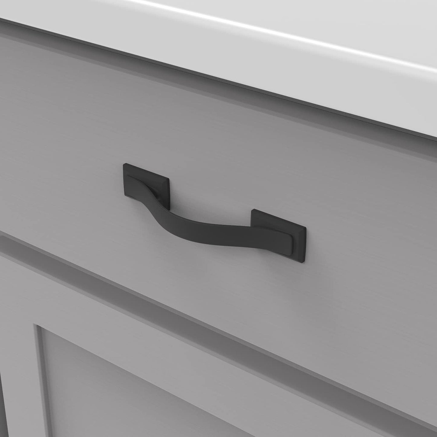 Hickory Hardware Dover 10 Pack Solid Core Kitchen Cabinet Pulls 3" Matte Black