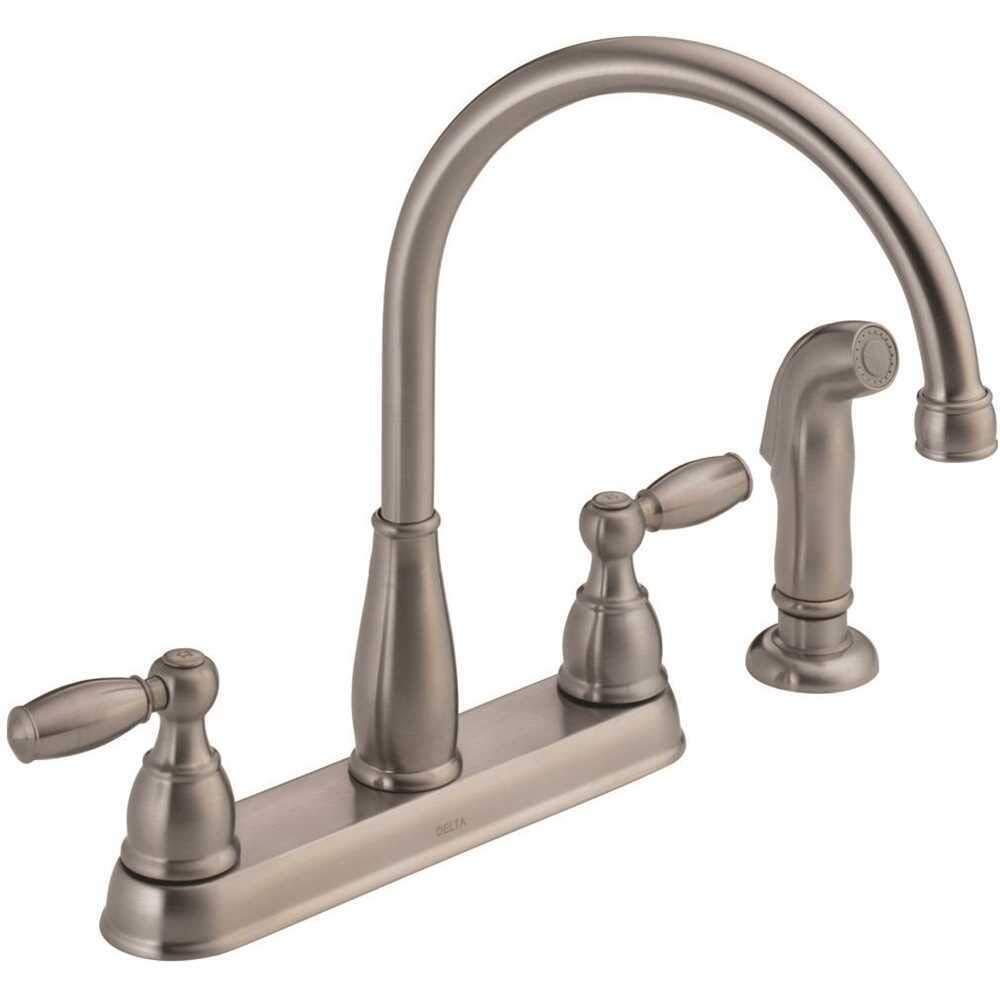 Delta D 21988LFSS S/SPRAY KTCH FCT Polished Deck Mount Faucet