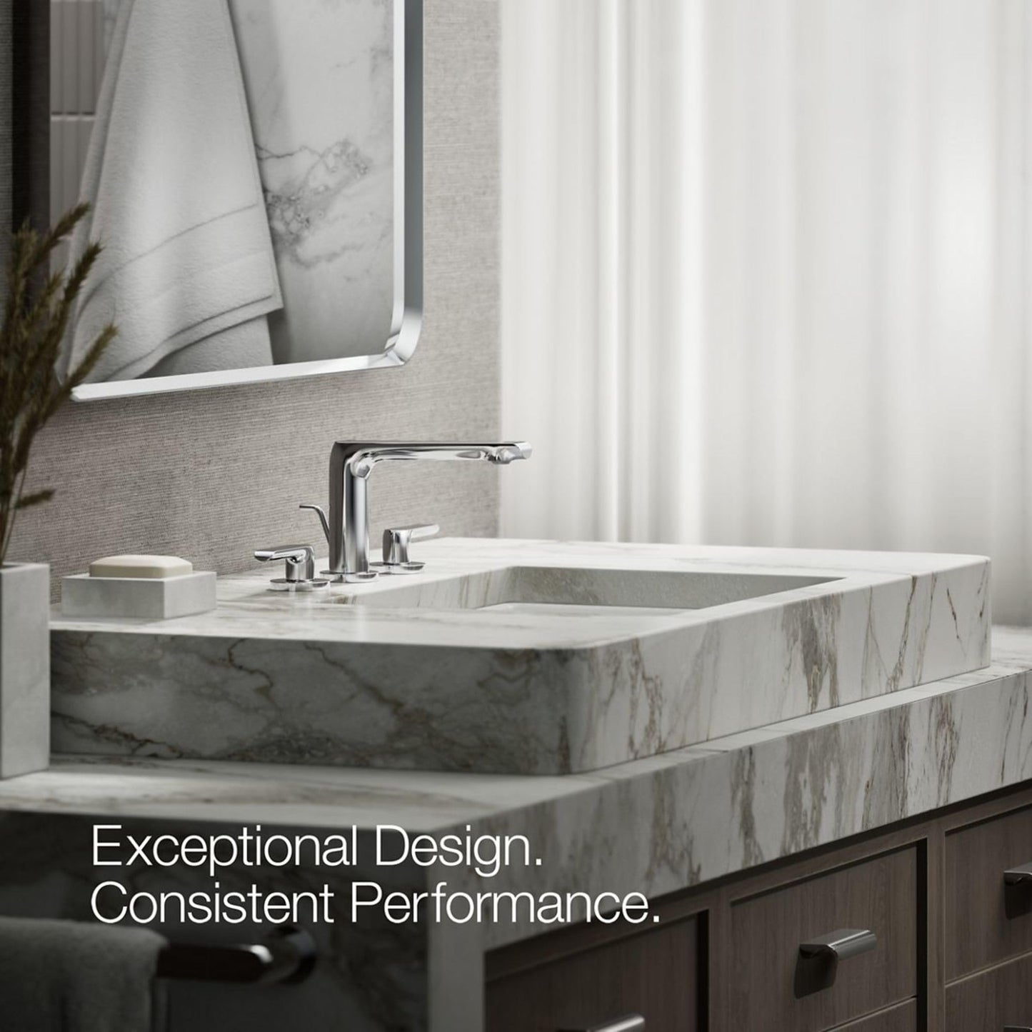 KOHLER K-97352-4-CP AVID™ Widespread Faucet, Lever