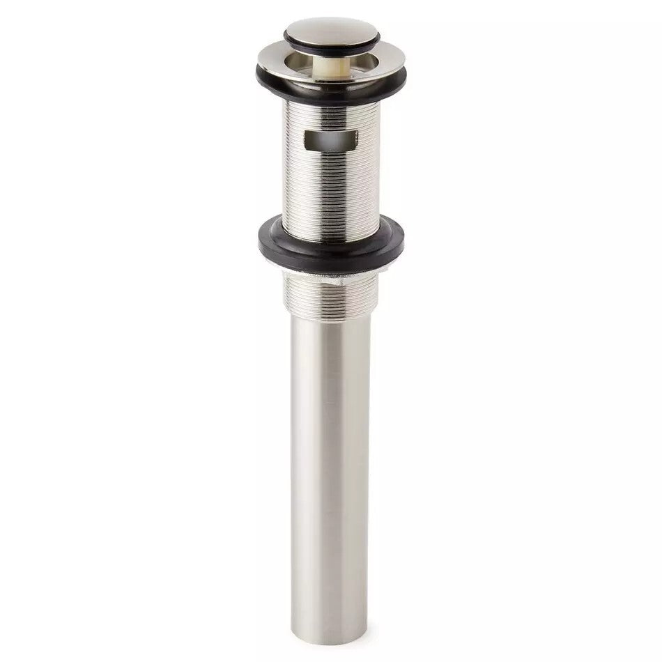 Signature Hardware Extended Press Type Pop-Up Bathroom Drain - Overflow Hole-BN