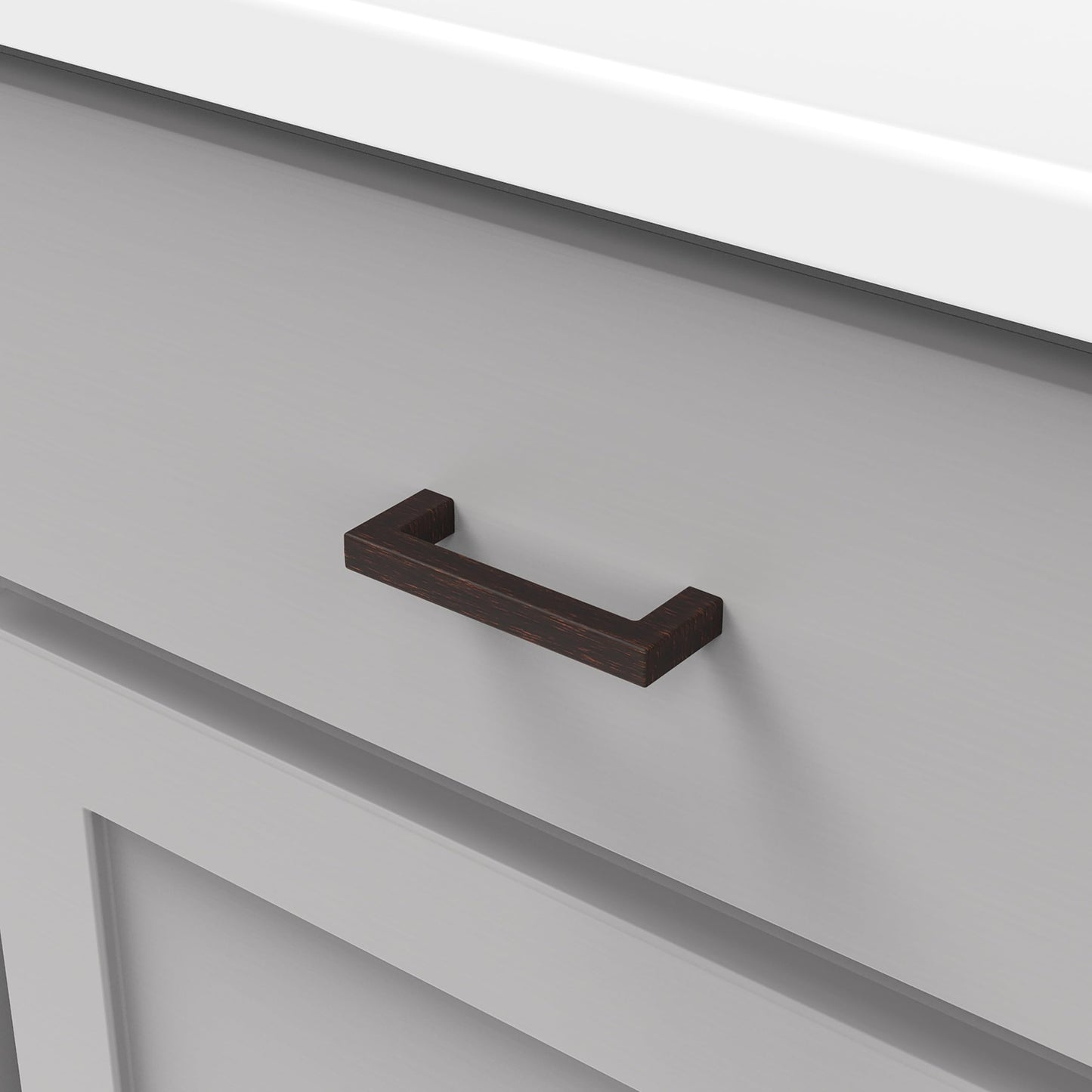 Hickory Solid Core Kitchen Cabinet Pulls, Luxury Handles, 3 Inch Hole Center