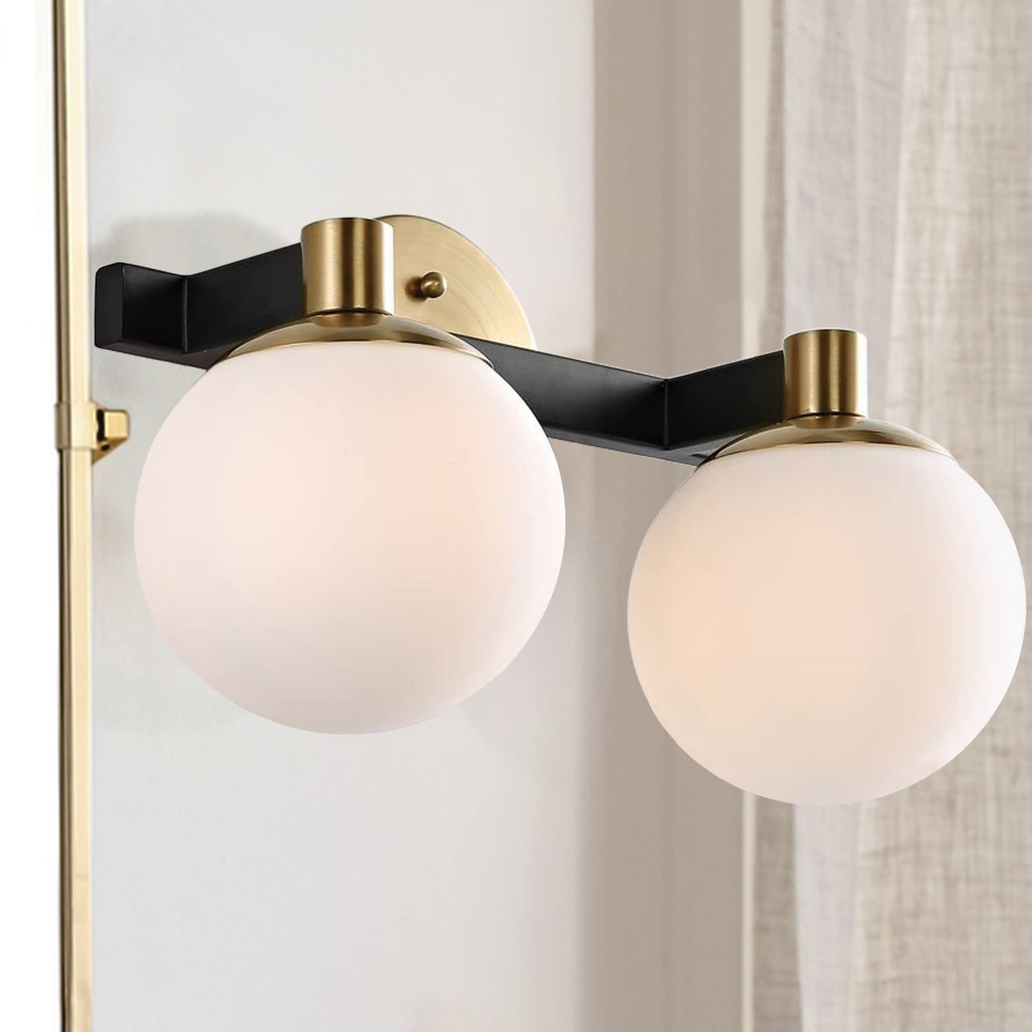 JONATHAN Y JYL3541A Modernist Globe 15.25" 2-Light LED Vanity 2700K LED