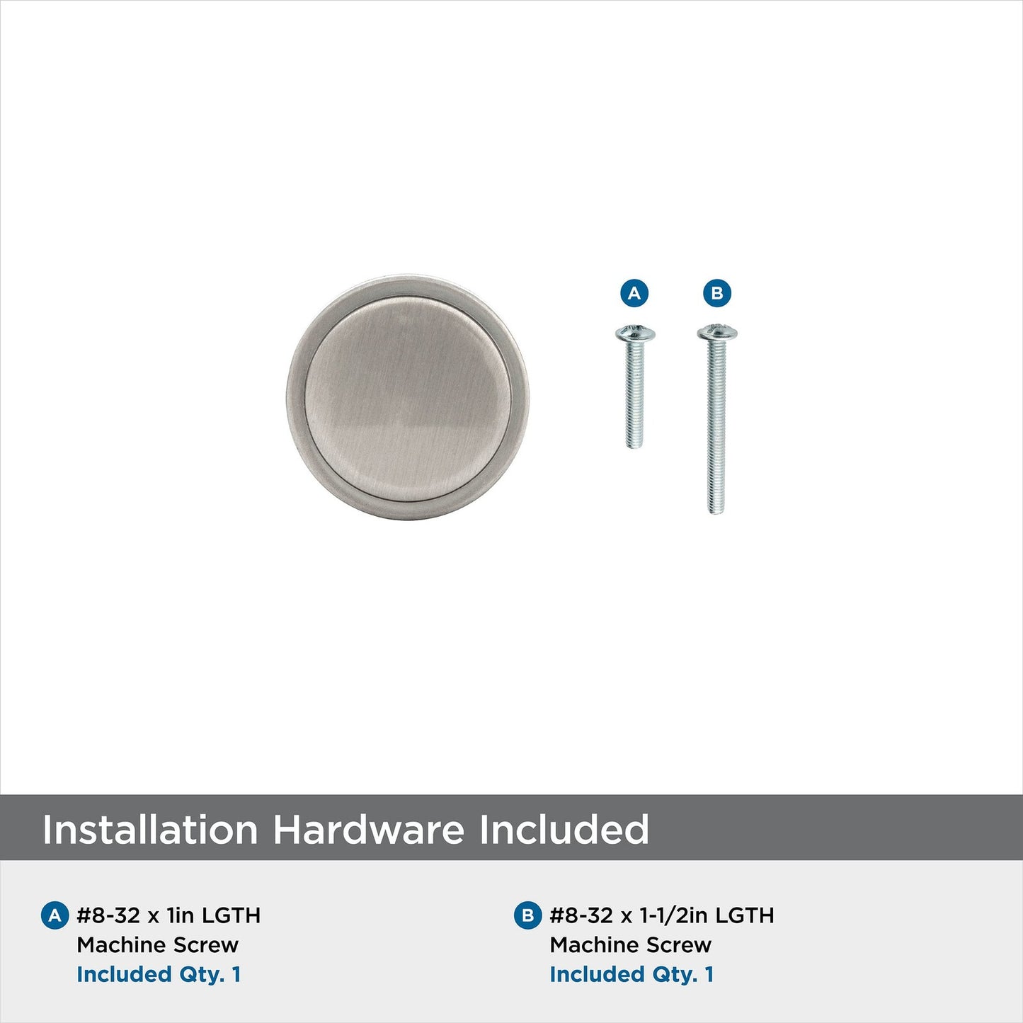 Amerock BP36603G10 Oberon Cabinet Knob Satin Nickel 1-3/8" Diameter