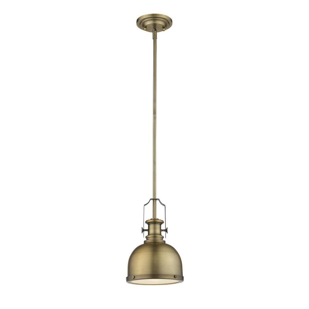 Z-Lite 725MP-HBR 1 Light Mini Pendant, Heritage Brass