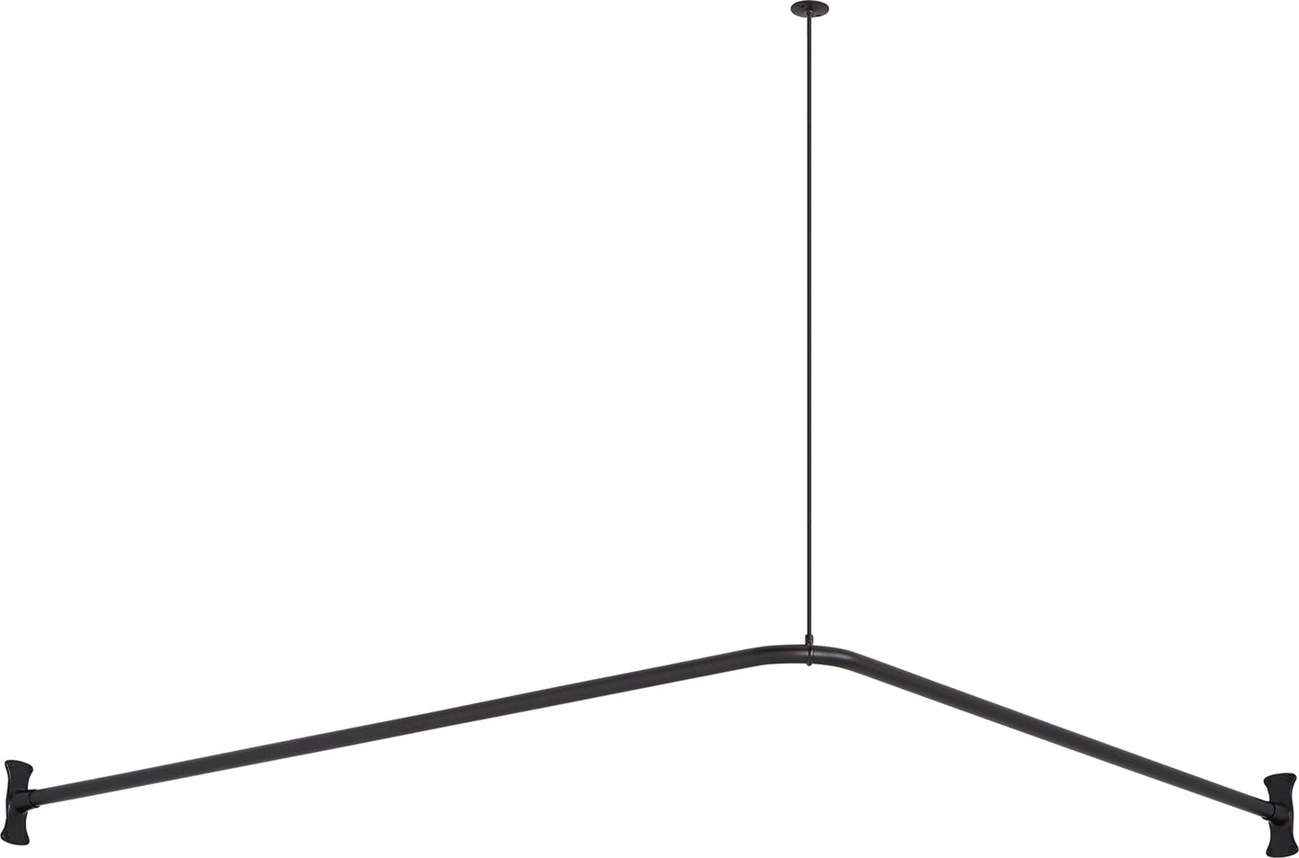 Signature Hardware 466803 60" x 48" Corner Brass Shower Rod - Matte Black