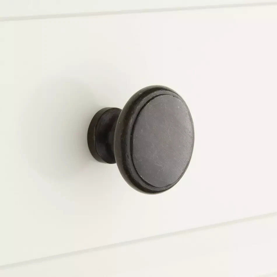 Signature Hardware 1-1/4" Nantes Solid Bronze Round Cabinet Knob-Pack of 2