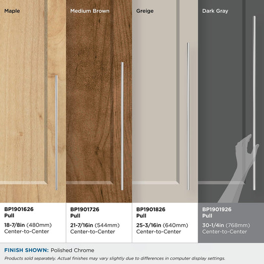 Amerock BP1901926 30-1/4 inch 768mm Center-toCenter Polished Chrome Cabinet Pull