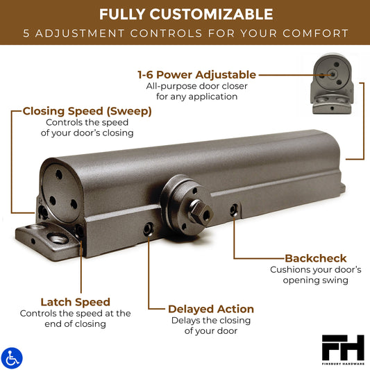 Heavy Duty Aluminum Commercial Door Closer - Duronotic - view 2