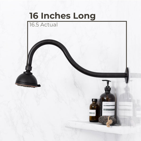 16 in. High-Arc Hook Shower Head Extension Arm (Oil-Rubbed Bronze Finish) - view 2