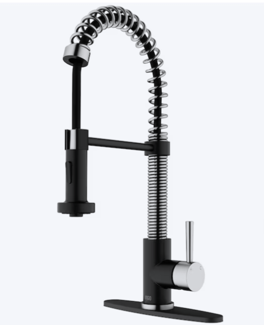 Vigo VG02001STMBK1 - Kitchen Faucet Matte Black/ Stainless Steel