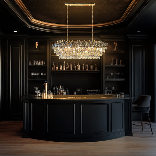 Teardrop Crystal Diamond Linear Chandelier - view 2