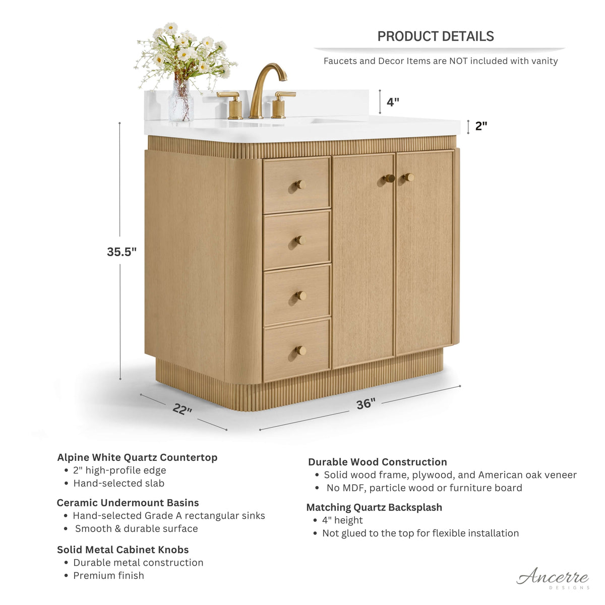 Aston 36" Bath Vanity Set - view 4