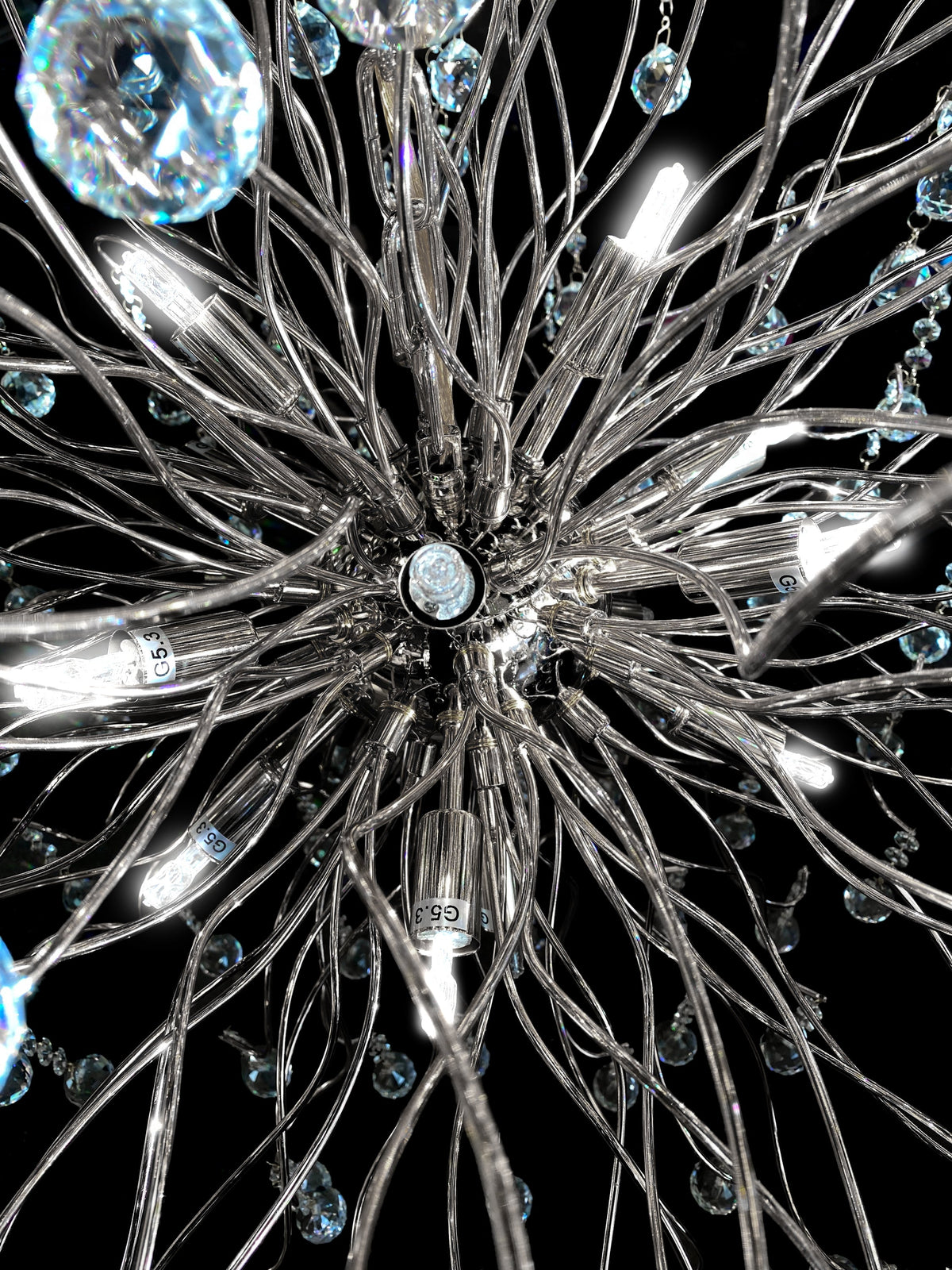 Luxury Firework Chrome Crystal Chandelier 30" - view 7