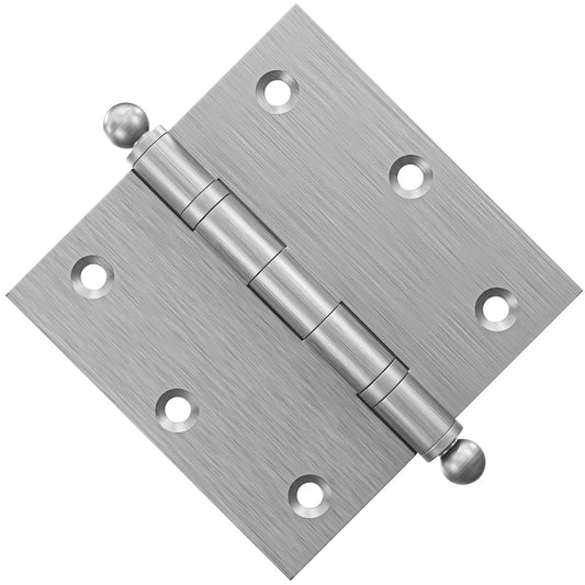 3.5 x 3.5 Inch Solid Brass Ball Bearing Door Hinge - Satin Nickel - view 2