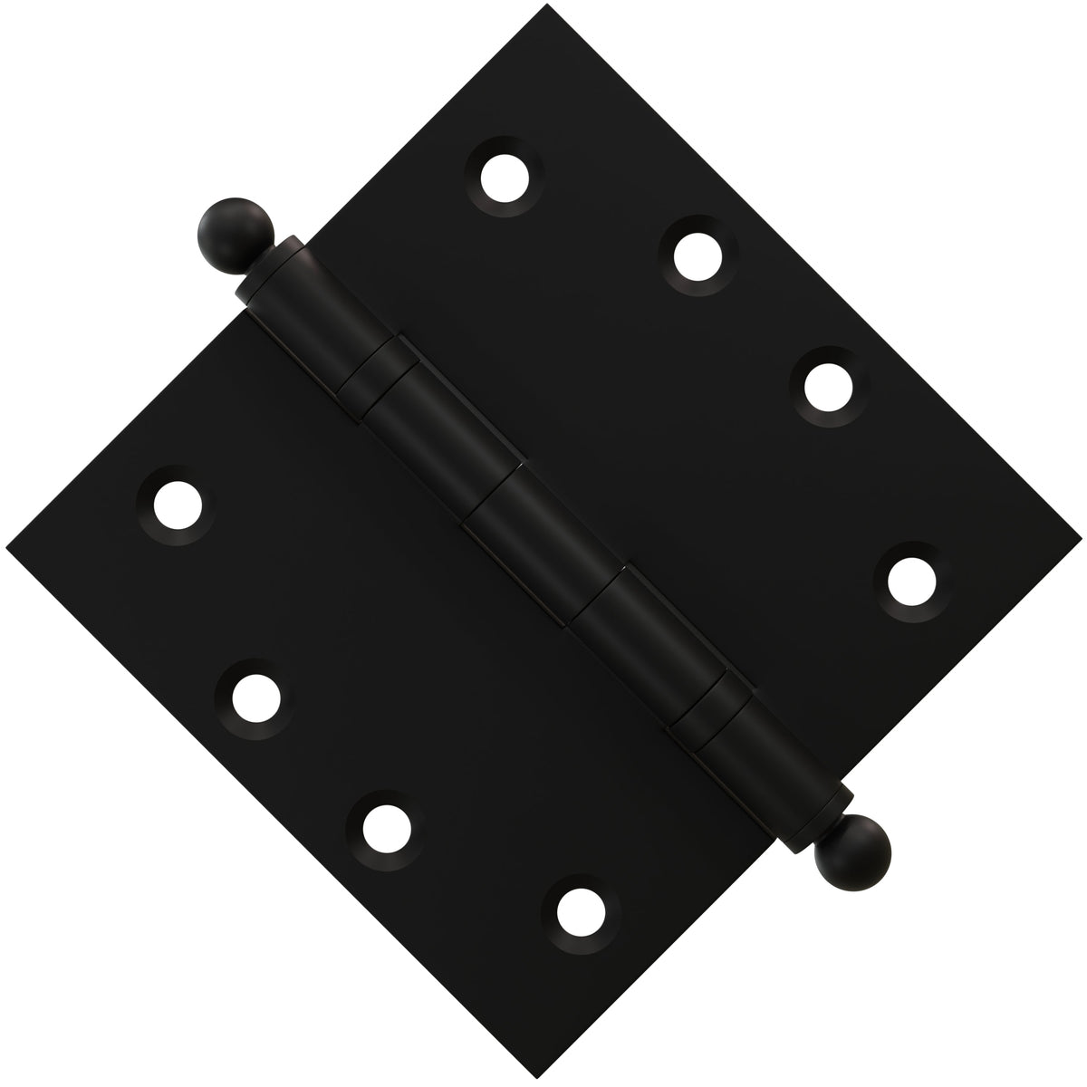 4x4 Inch Solid Brass Ball Bearing Door Hinge - Flat Black - view 2