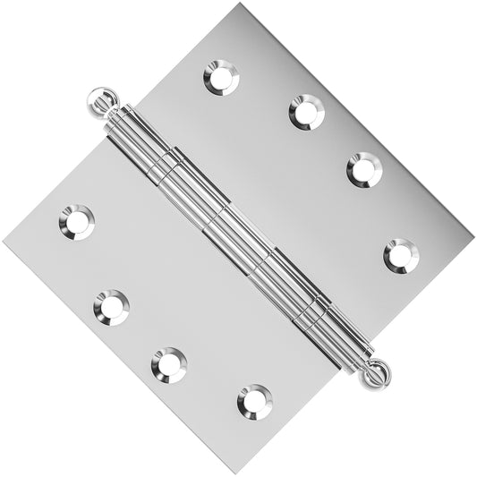 4x4 Inch Solid Brass Ball Bearing Door Hinge - Polished Chrome - view 2