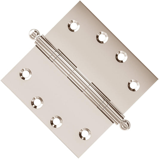 4x4 Inch Solid Brass Ball Bearing Door Hinge - Polished Nickel - view 2