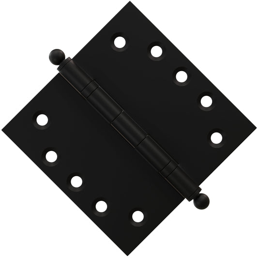 5x5 Inch Solid Brass Ball Bearing Door Hinge - Flat Black - view 2