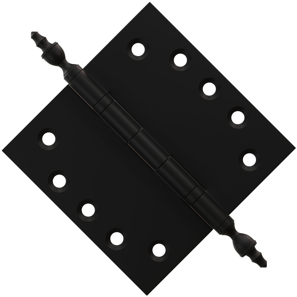 6x6 Inch Solid Brass Ball Bearing Door Hinge - Flat Black - view 3