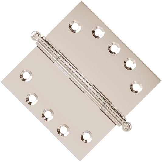 5x5 Inch Solid Brass Ball Bearing Door Hinge - Polished Nickel - view 2